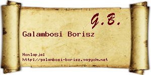 Galambosi Borisz névjegykártya